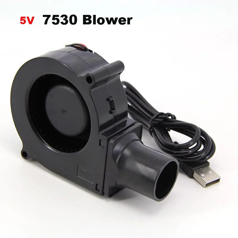 Cooling fan 75mm 7530 Turbo Blower 5V USB For Grilling BBQ Wood-Burning Stoves