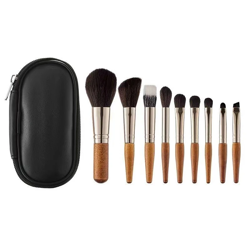 EupHHonycs 10-teiliges Mini Make-up-Pinsel-Set Mit Tasche – Rosa, Reisegröße – Für Foundation, Lidschatten & Mehr