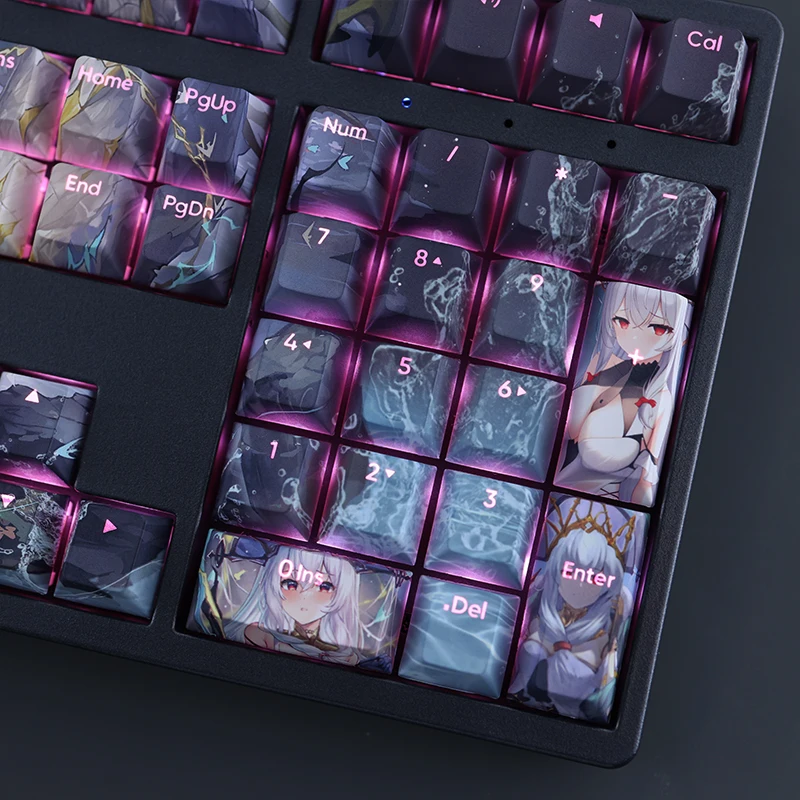 Arknights Skadi o Corrupto Coração Keycap Pbt Dye Subbed Anime Gaming Key Caps para Ansi 61 87 104 108 Chaves Set - Imagem 5