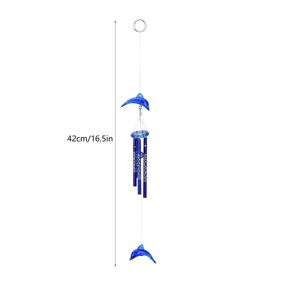 Cute Acrylic Little Dolphin Wind Chimes Courtyard Porch Hanging Decoration Birthday Housewarming Gift