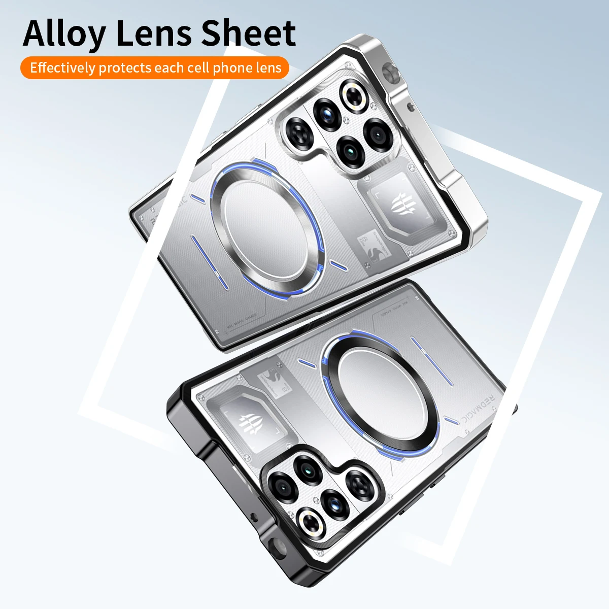 Magnetic Translucent Metal Frosted Camera Lens Protective Case - RedMagic 11 Pro Plus