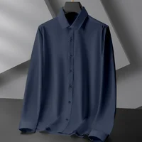 Chemise à manches longues pour hommes, couleur unie, décontractée, résistante aux rides, confortable, polyvalente, toutes saisons, nouvelle collection 5