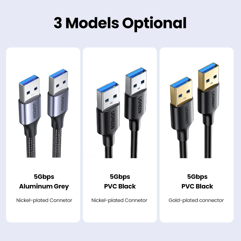 Cables USB Ugreen câble rallonge usb 3. 0 câble extension usb 3. 0 mâle a  vers femelle a 5gbps compatible avec manette de jeu clé usb hub usb disque  dur externe cl