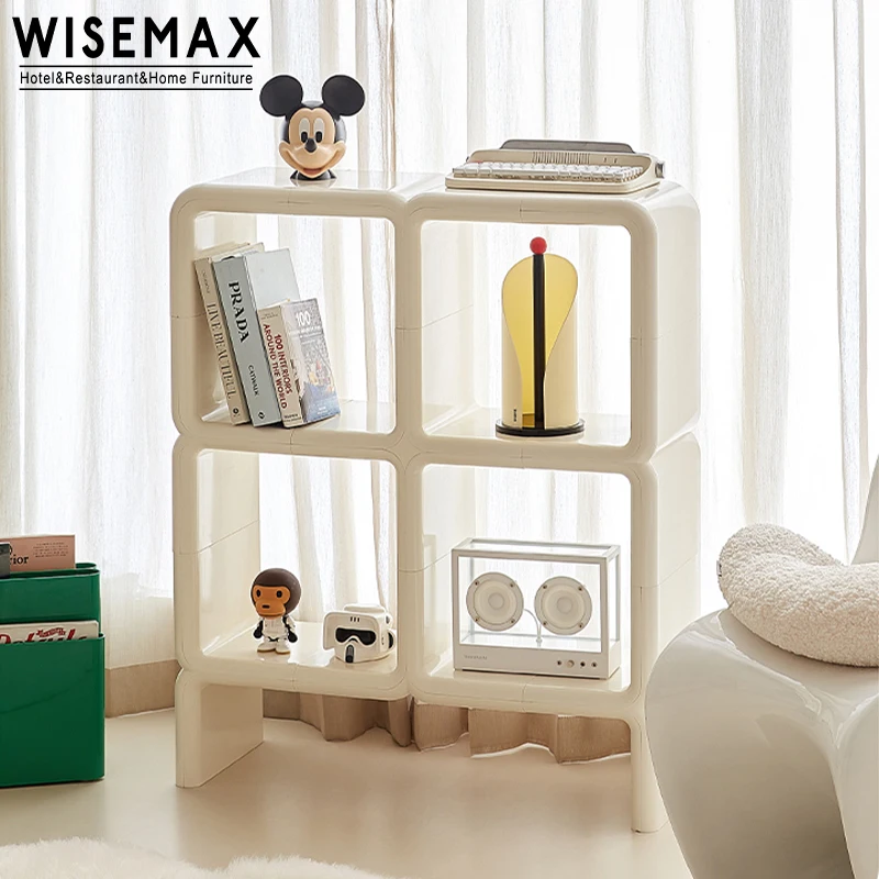 WISEMAX FURNITURE Modern White ABS Furniture Bedroom Corner Floor Storage Shelf Living Room Plastic Storage Cabinet for Home