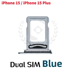 Universal Card Tray for SIM Holder Slot Replacement - Single/Dual SIM Card Adapter (15 Dual Blue)