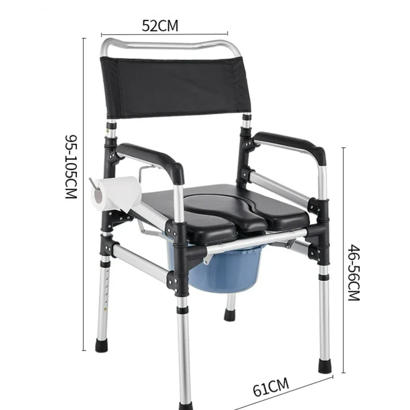 Portable Elderly Commode Chair - Foldable Toilet Seat, Easy Setup for Pregnant Women, Household Potty without Drilling 6