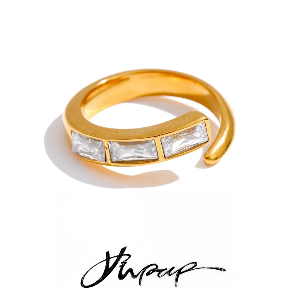Yhpup Adjustable Ring 18K Golden PVD Plated