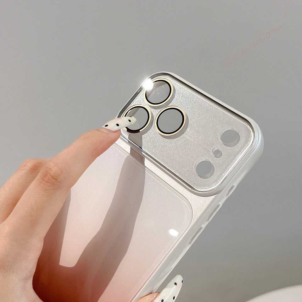 Glitter Tempered Glass Phone Case For Iphone Pro Max Shockproof_voghion.com