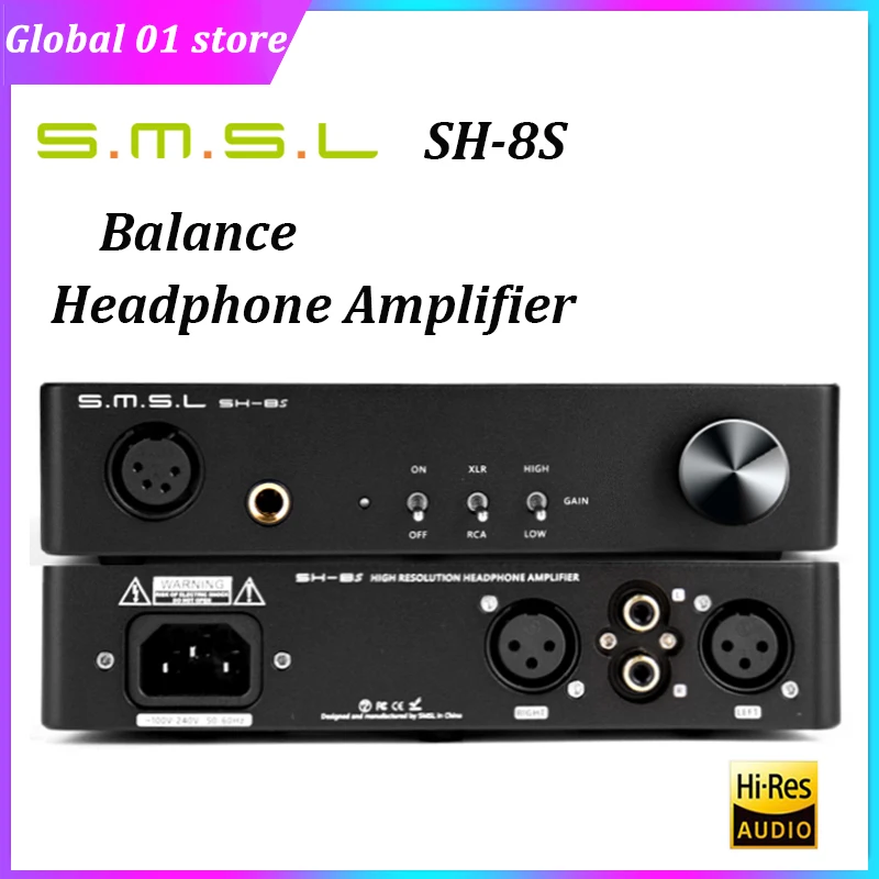 SMSL SH 8S Hi Res Headphone Amplifier 6.35mm High Power Balanced XLR