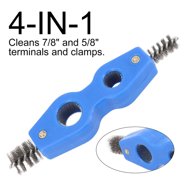 2Pcs Durable Car Battery Terminal Post Cleaner Brush Dirt Corrosion Cleaner  Tool