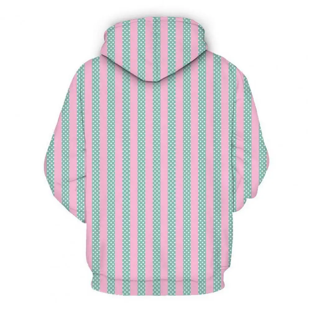 Hoodie 3d Print Drawstring Hoodie with Big Patch Pocket Elastic Cuff for Fall Spring Unisex Soft Warm Pullover Men Loose Fit