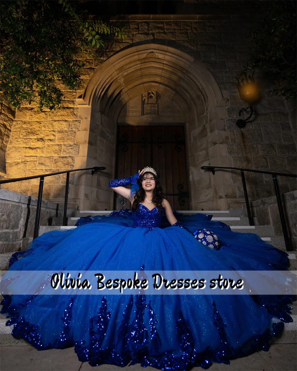 Remarkable King Blue Sequin Appliques Quinceanera Dress Ball Gown With Sleeves Sweetheart vestidos de 15 quincea&ntilde;era Customized