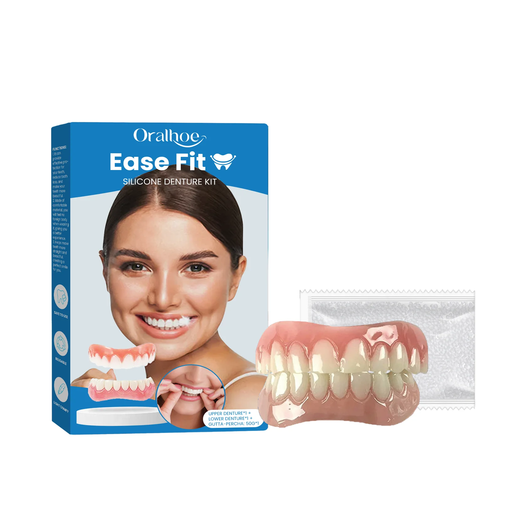 False Teeth Beauty Kits Perfect Laugh Veneers Fake Tooth Seamless Denture Oral Hygiene Care Whitening Teeth Simulation Braces