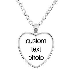 Personalized Heart - Shaped Glass Pendant Necklace - Custom Family Jewelry Gift (25MM)