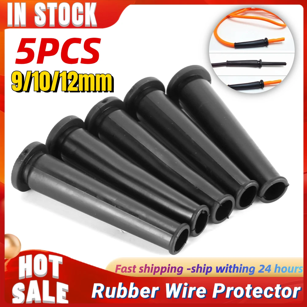 5Pcs91012mmRubberWireProtectorCableSleeveBootCoverForAngle