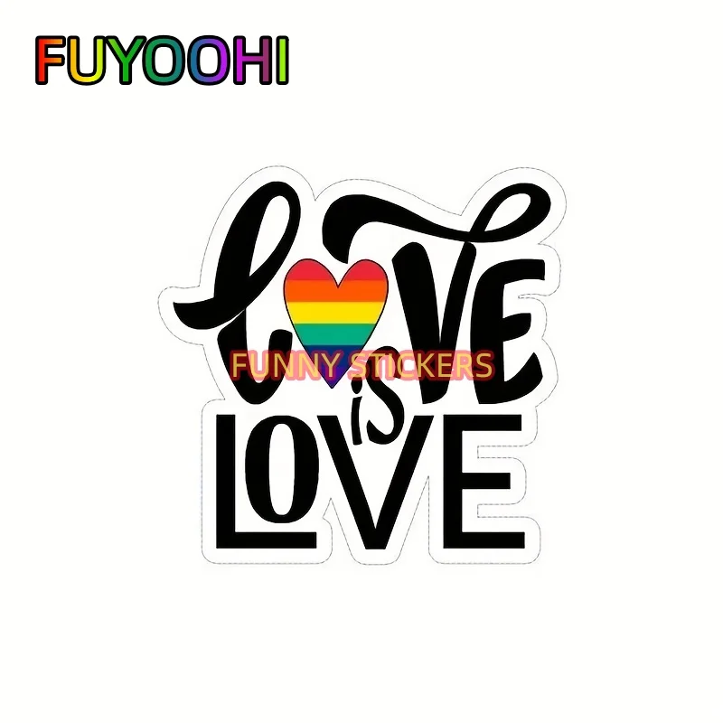 

FUYOOHI LOVE IS LOVE Straight Ally Valentines Day Stickers Vinyl Decal for Lovers for Car Bumpers and Laptops