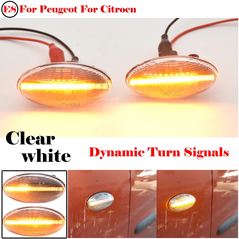 Pack 2 Répéteurs Clignotants LED Noir Pour Peugeot 206 307 Etc. - Style Et Visibilité