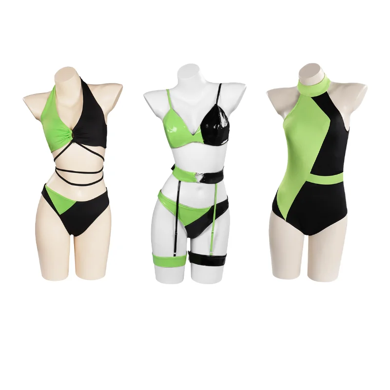 

Female Shego Cosplay Sexy Costume Swimsuit Adult Women Girls Sexy Outfits Fantasia Halloween Carnival Role Playing Disguise Suit
