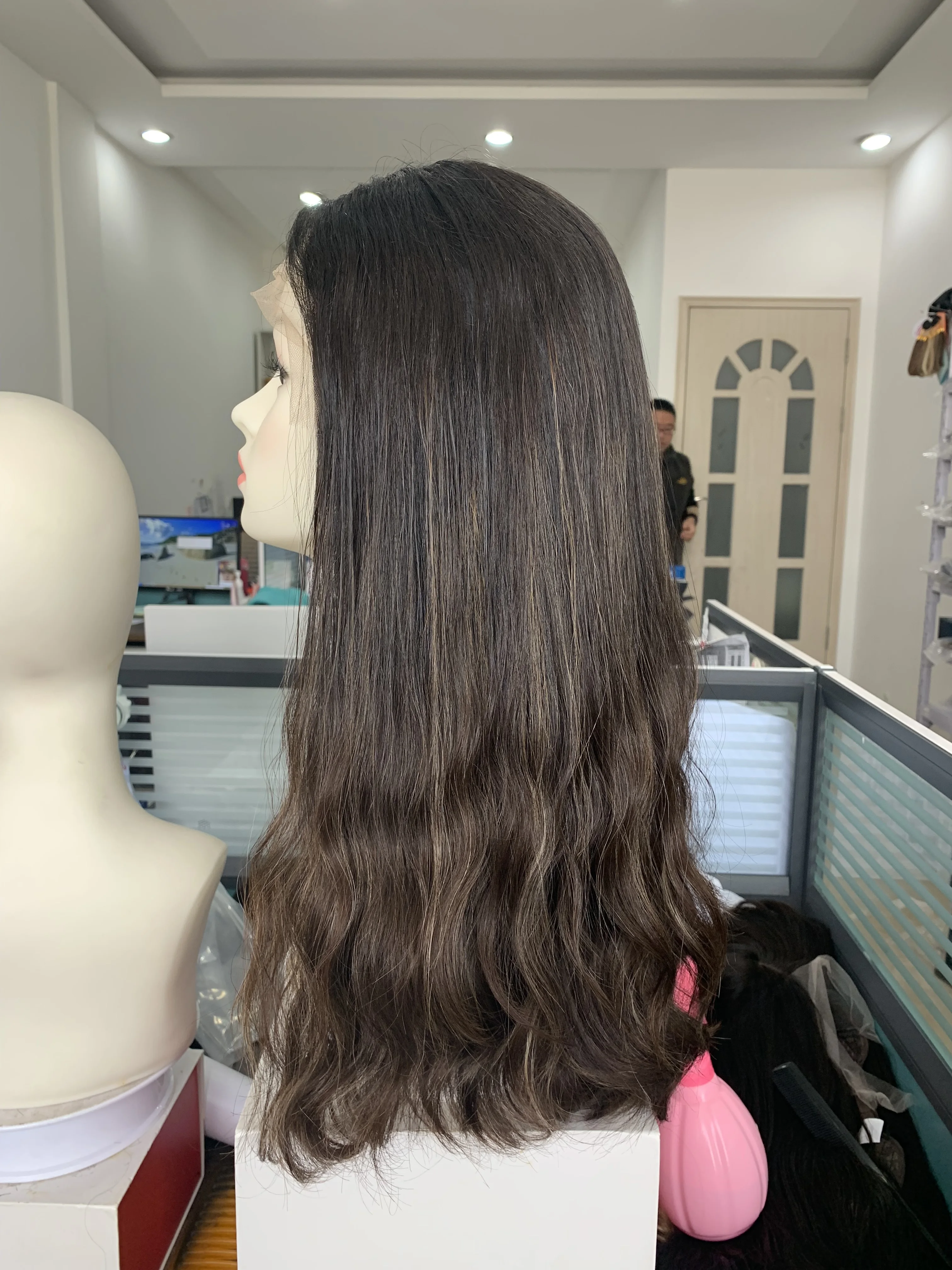 jewish wig in stock Can send immediately European virgin hair kosher wig lace top tiny layer Best Sheitels