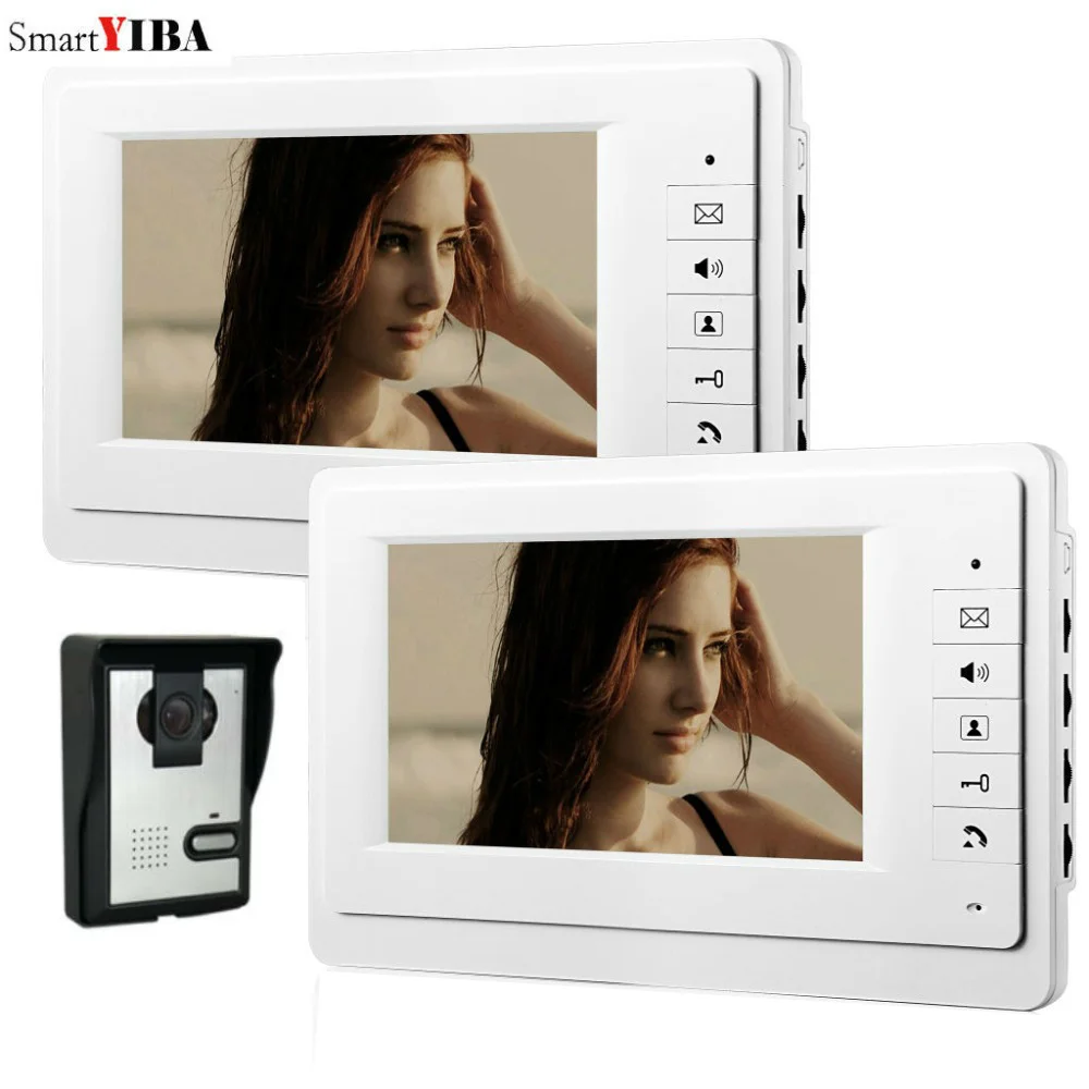 

SmartYIBA 7" Video Door Phone Building Video Intercom System Apartment Doorbell Wired Audio Doorphone Kits For Home Security