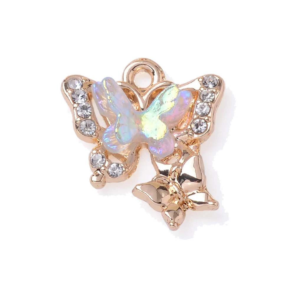 10 Stück Y2K Schmetterling Kristall Strass Charms Anhänger für Halskette Armband Schlüsselanhänger Schlüsselanhänger Schmuckherstellung DIY Bastelbedarf – Detail 6