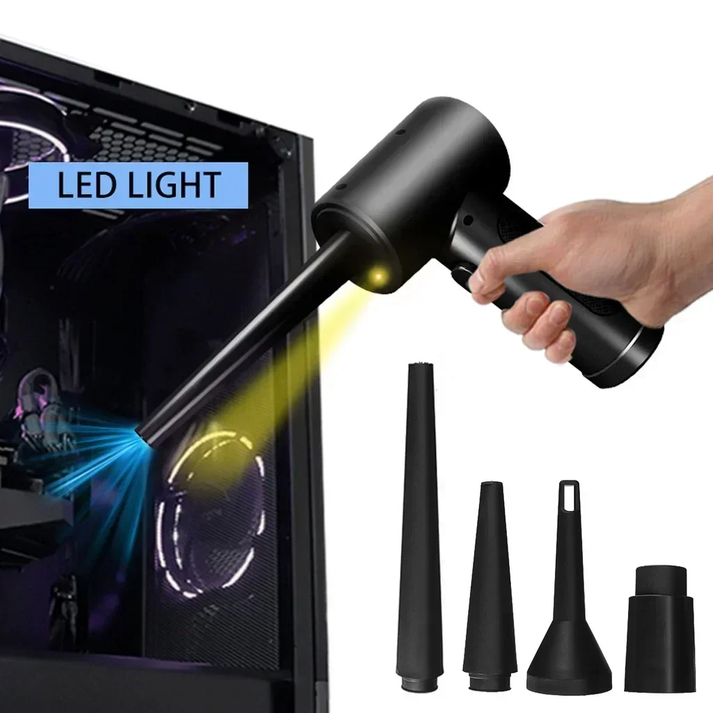 컴퓨터 키보드용 압축 공기 먼지털이, USB 충전 미니 전기 무선 PC 자동차 클리너 무선 공기 송풍기, 51000 RPM