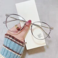 Dame à la mode fini myopie lunettes femmes cadre rond bleu lumière bloquant lunettes hommes unisexe rétro moins dioptrie lunettes 3