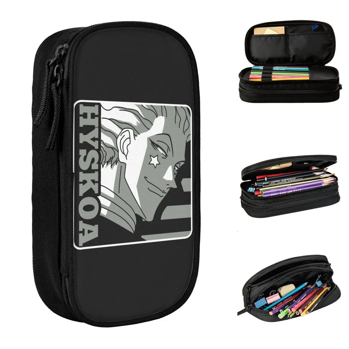 Anime Hunter X Hunter Hisoka Pencil Case Lovely Hxh Pen Holder Bag For Student Big Capacity School Supplies Gifts Pencil Box