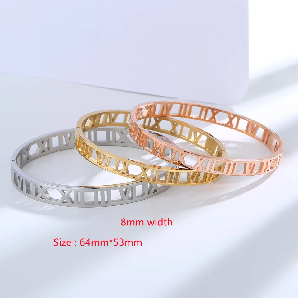 

Buyee 925 Sterling Silver Classic Bangle Elegant Roman Mumeral Fashion Simple Circle Bangle for Woman Girl Sweet Fine Jewelry