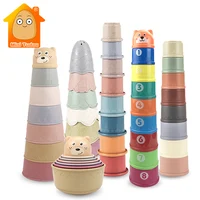 Baby Toys Stacking Cup Cartoon Early Educational Learning Color Number Nesting Sorting Bath Shower Play Water Sand Game For Kids 1