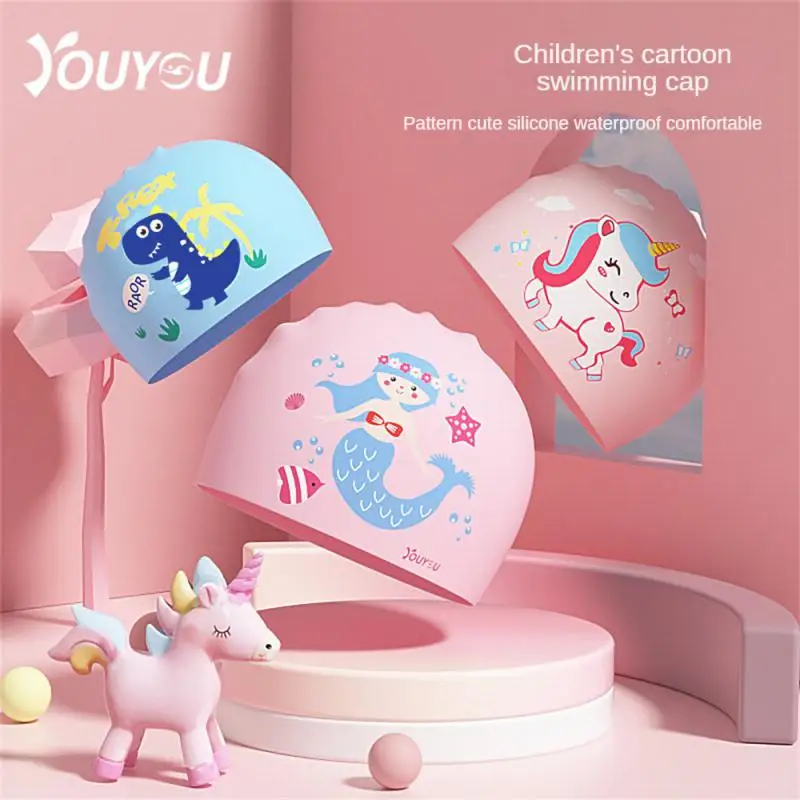 

Swimming Waterproof Cartoon Comfortable Children Good Elasticity Equipment Protection Lovely Fit Environmental Silicone Soft