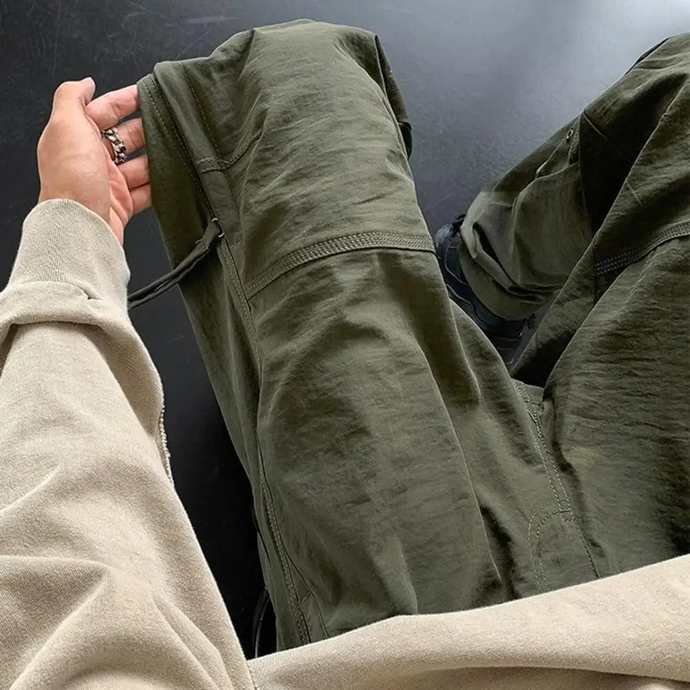 

Solid Color Pants Comfortable Pants Waterproof Quick Dry Cargo Pants Breathable Elastic Waist Multi Pockets Ideal for Outdoor