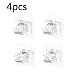 Self-Adhesive Curtain Rod Clips - Pack of 2/4/8, Punch-Free Wall Hooks (4PCS)