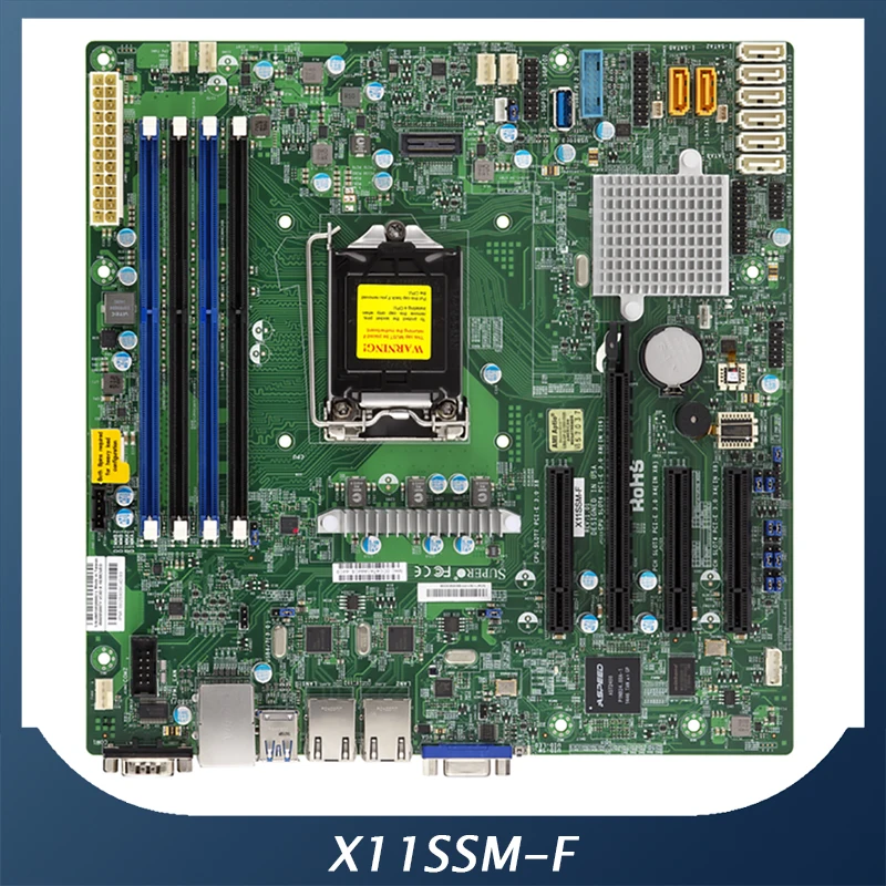 Original Server Motherboard For Supermicro X11SSM-F 64G C236 8*SATA 3 Support E3-1200 V5 Good Quality 2 Original Server Motherboard For Supermicro X11SSM F 64G C236 8 SATA 3 Support E3 1200 V5