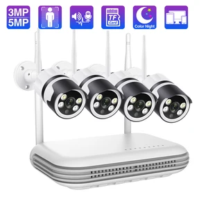 Techage 3MP 5MP Wireless IP Camera System Outdoor Waterproof Human Detected Night Vision P2P CCTV Video 8CH NVR Surveillance Kit