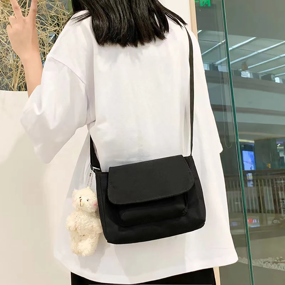 2023 New Canvas Diagonal Cross Bag Youth Fashion Women Handbags Casual Ladies Small Pack Satchels Female Shoulder Messenger Bags