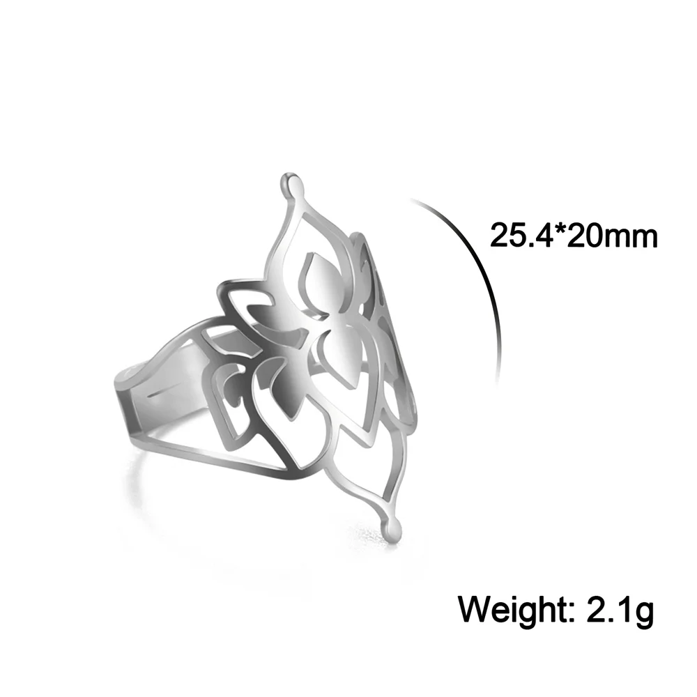 Flower Of Life Ring Adjustable Stainless Steel Sacred Geometry_voghion.com