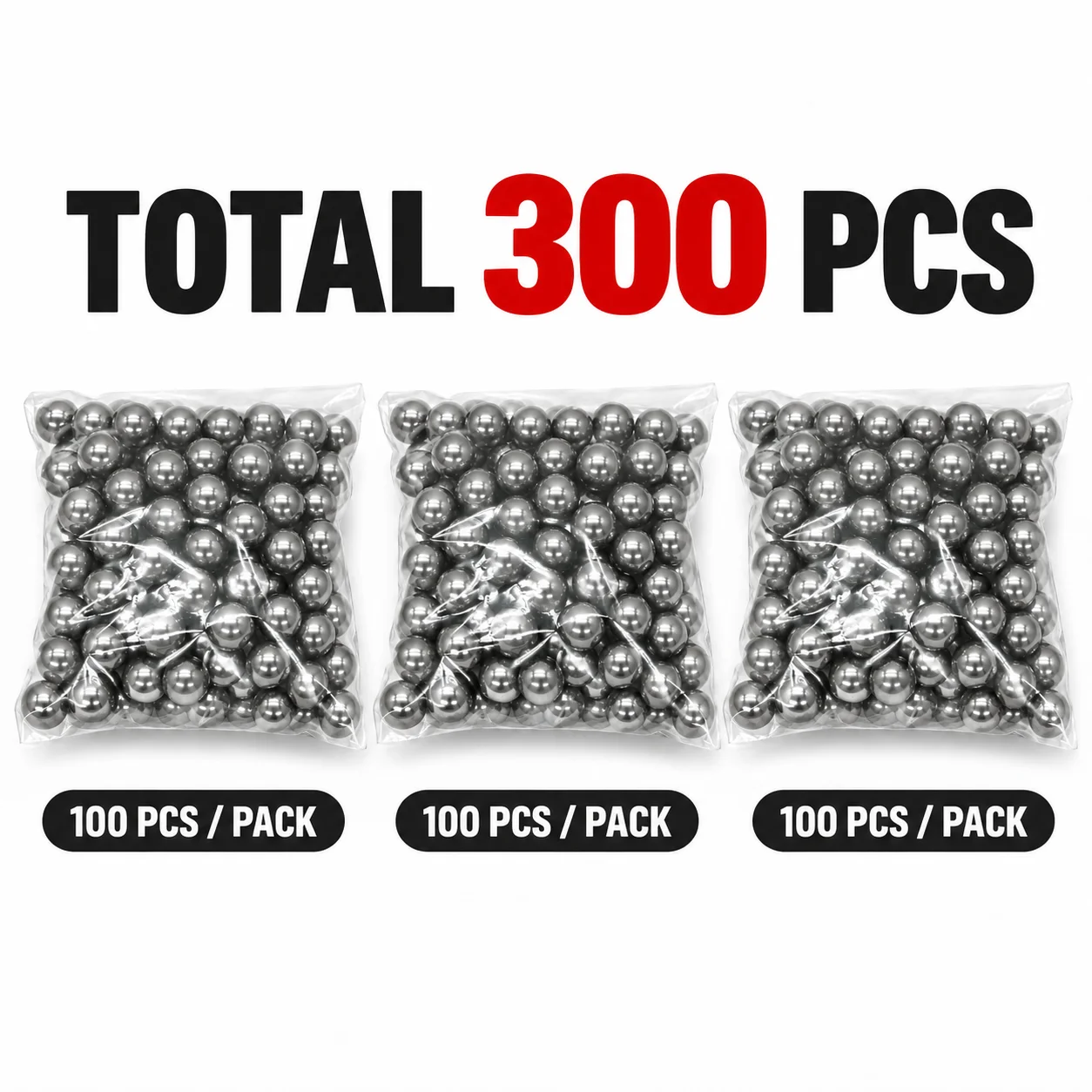 Premium 8mm Shiny Steel Slingshot Balls - Pack of 100 Sturdy Iron Projectiles