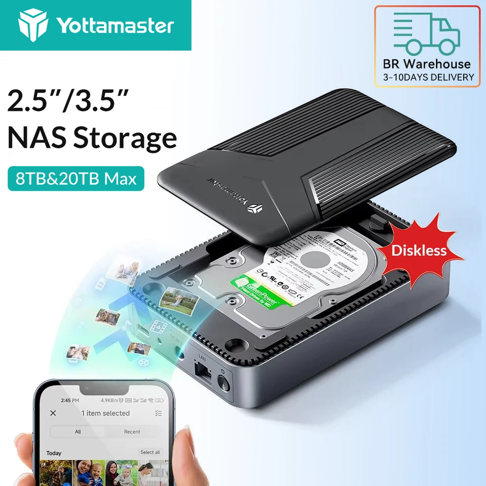 NAS Yottamaster 5Bay USB-C +8TB×5 HDD付 Amazon.com: Yottamaster 5 Bay Hard Drive Enclosure, Aluminum