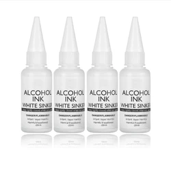 E0BF 4Pcs White  Ink for Epoxy Resin, Tumbler Making,Alcohol-Based Resin Ink