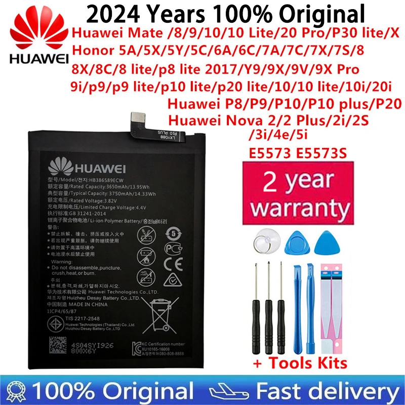 Huawei orginal honra p8 p9 p10 5c 5x 6a 6c 7x 7c 8 s8 8x 8e 8c g9 9 9i 10 g10 mate 8 9 10 nova 2 2i 3i lite mais pro bateria