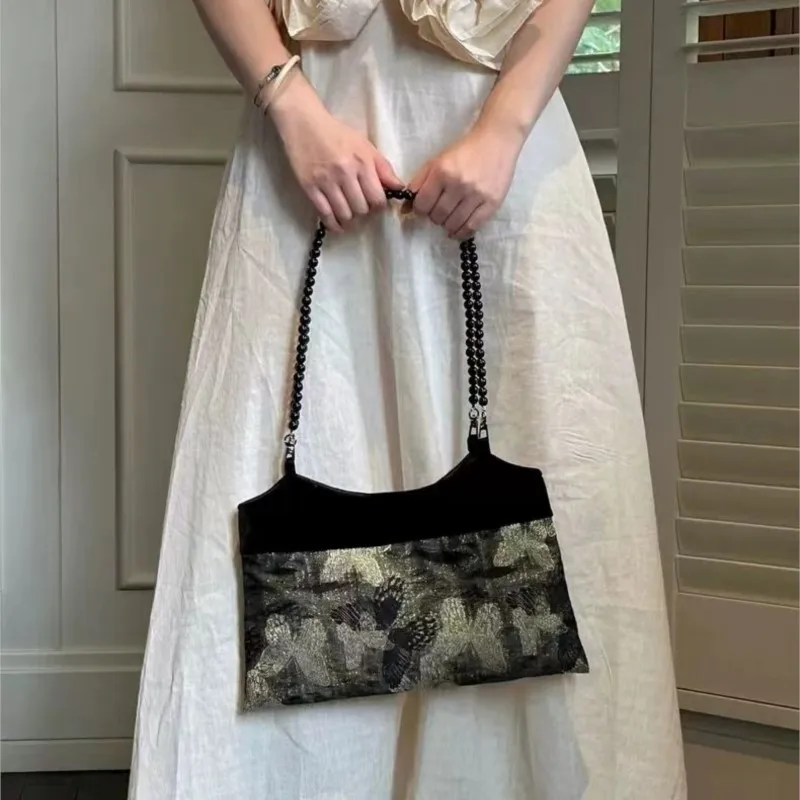 JIAERDI Vintage Butterfly Y2k Bags Women New Fairycore Aesthetic Black Shoulder Bags Wallet Female Retro Elegance Handbag 2025