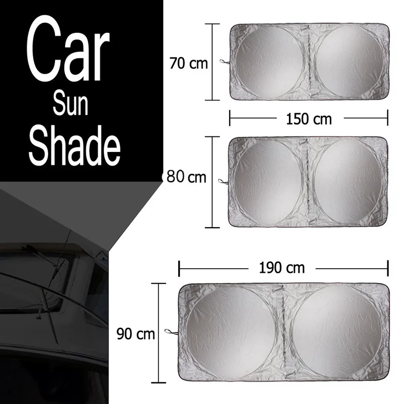 Car Windshield Sun Shade with Storage Pouch Durable Material Car Sun Visor Sun Heat Protection Interior Accessories car sunshade