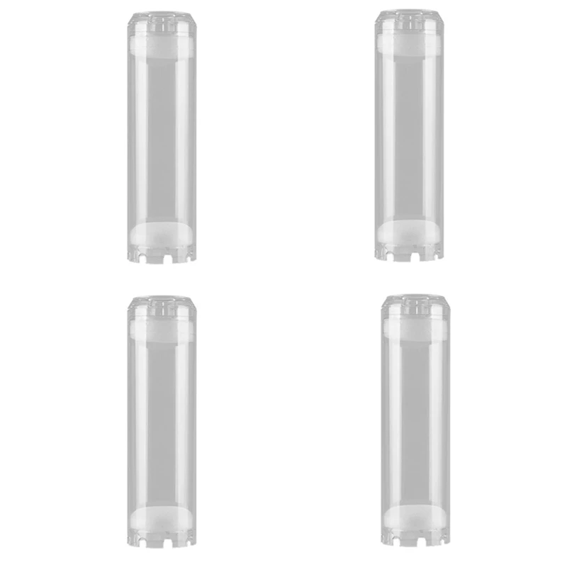 

4Pcs 10-Inch Reusable Empty Clear Cartridge Water Filter Housing Various Media Refillable