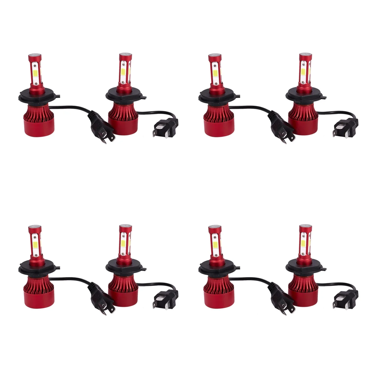 

8x H4 Hb2 9003 2200W 330000Lm 4-Side LED Headlight Kit Hi/Lo Power Bulbs 6000K