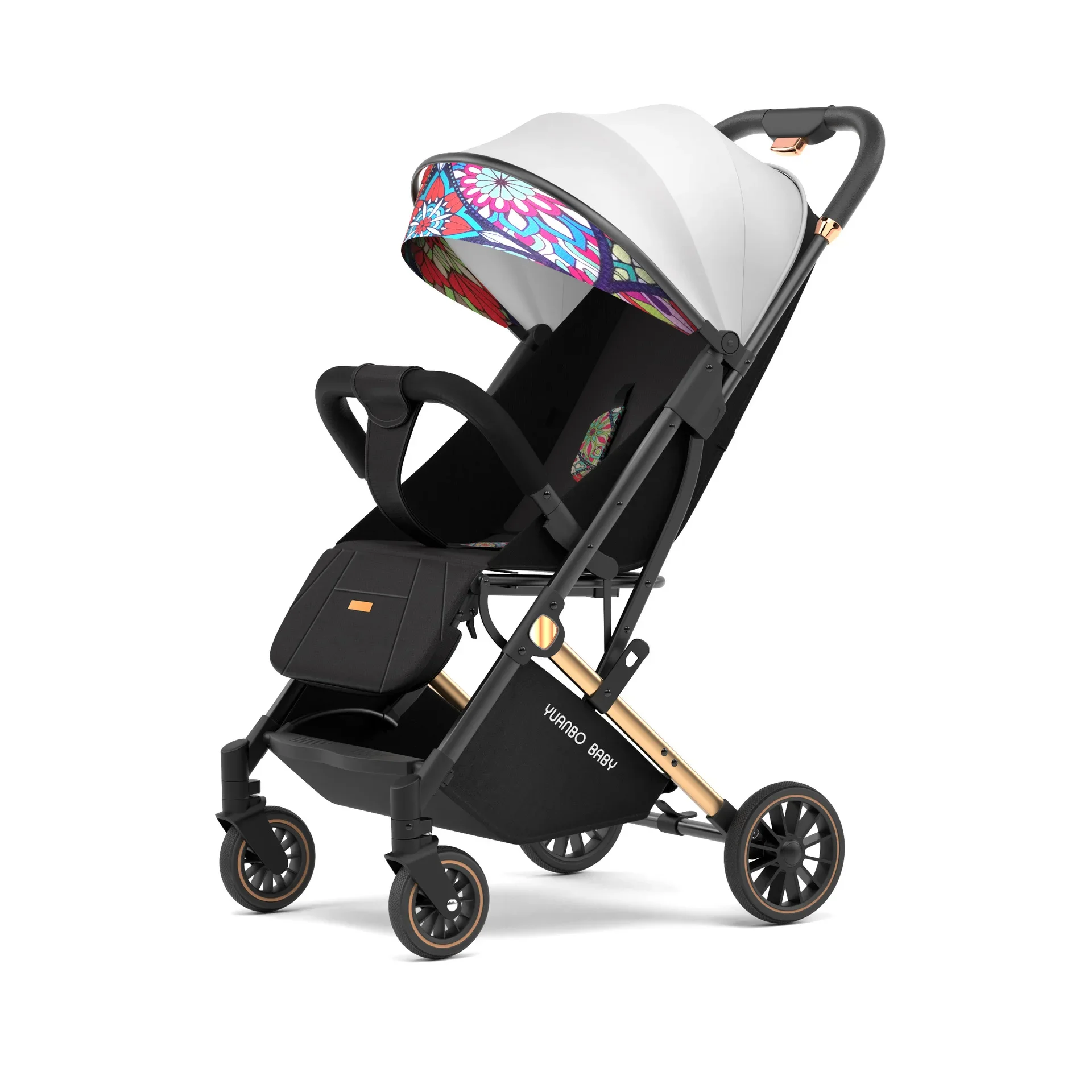 

Four-wheeled Shock-absorbing Stroller Can Sit or Lie Down Lightweight Folding Newborn Baby Scooter with Trolley Baby Stroller