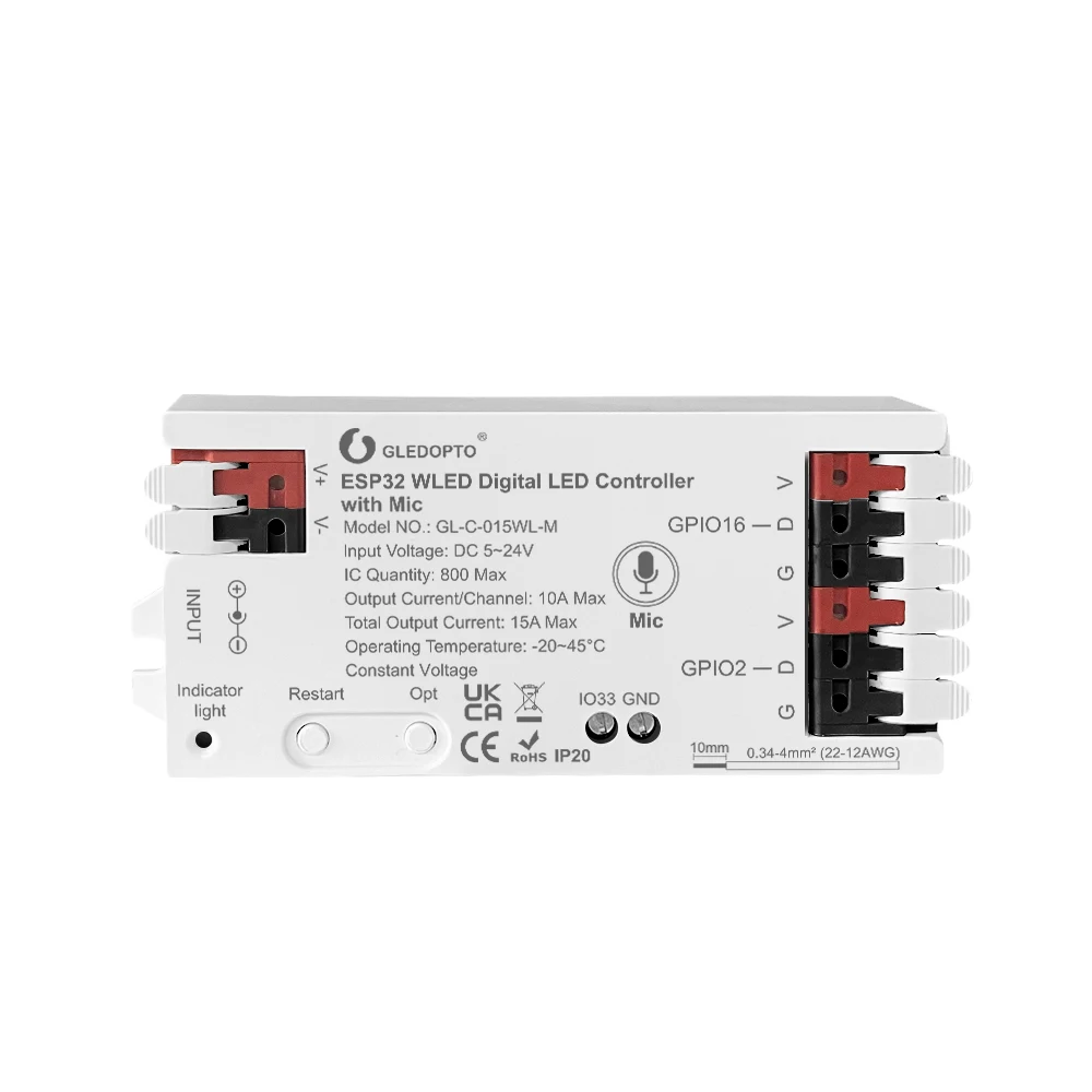 ตัวเลือกสินค้า ESP32 RGB LED Controller ควบคุมแสงด้วยเสียง