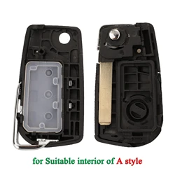 Jingyuqin Flip Folding Smart Car Key Shell Case with 2/3/4 Buttons for A Style (3 Buttons Toy43)