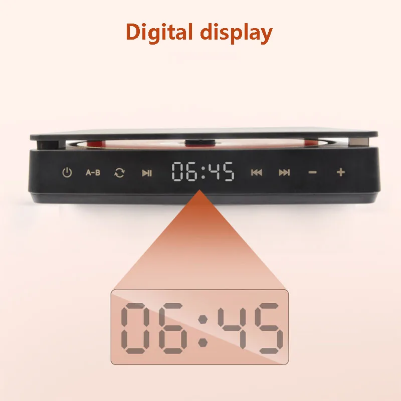 휴대용 CD 플레이어 매니아 HIFI 오디오 플레이어, 듀얼 헤드폰 잭 충전, USB 무손실 음악 플레이어, 터치 작동