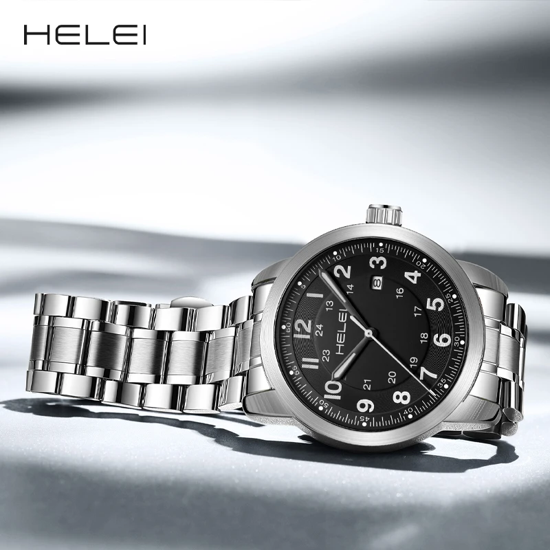 HELEI hot new 2024 digital watch Luo 24-hour watch dial men's quartz watches waterproof men's watches fashion quartz wristwatch